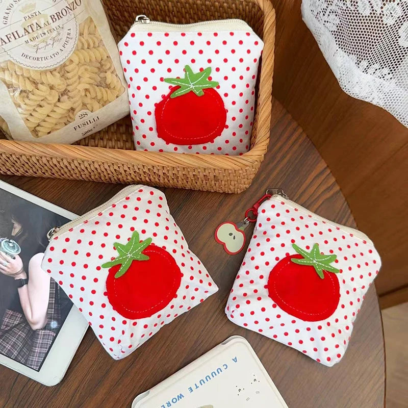 Red Tomato Coin Purse – Cute Korean Mini Pouch Bag Coin Purse Pouch Babs