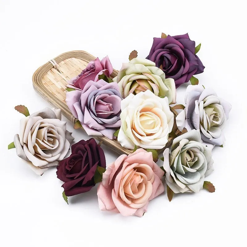 5/10pcs 8cm European Silk Rose Heads – Artificial Wedding Flowers Artificial Flower Heads Babs