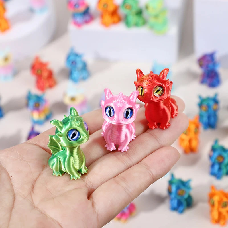 Mini Dragon Figurines 5/10/20Pcs – 3D Printed Party Favors Dragon Figurines Set Babs