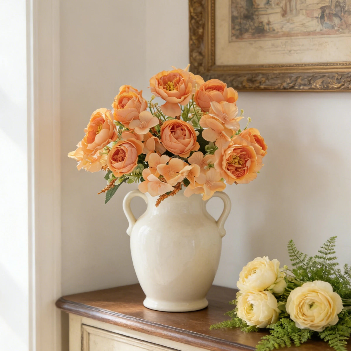 Artificial Silk Peony Hydrangea Bouquet – Wedding & Home Decor Artificial Flower Bouquet Babs
