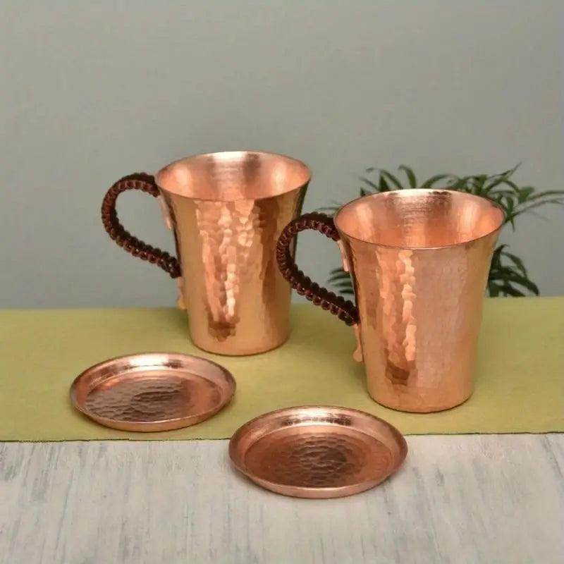 350ml Hammered Copper Moscow Mule Mug with Lid | Pure Copper Copper Cocktail Mug Babs