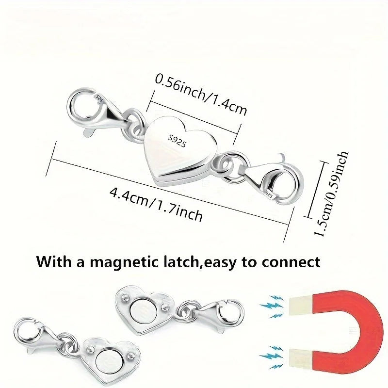 Heart Magnetic Necklace Clasp – Lobster Jewelry Connector Jewelry Clasp Connector Babs