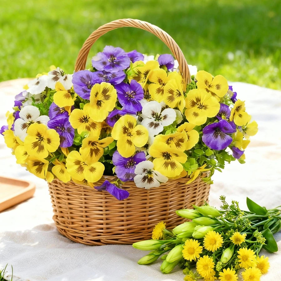 Artificial Silk Pansy Bouquet – Wedding & Home Décor Artificial Silk Flowers Babs