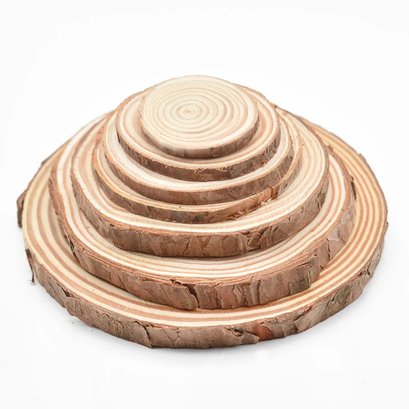 Natural Pine Wood Slices Unfinished Log Discs – DIY Crafts Wood Craft Discs Babs