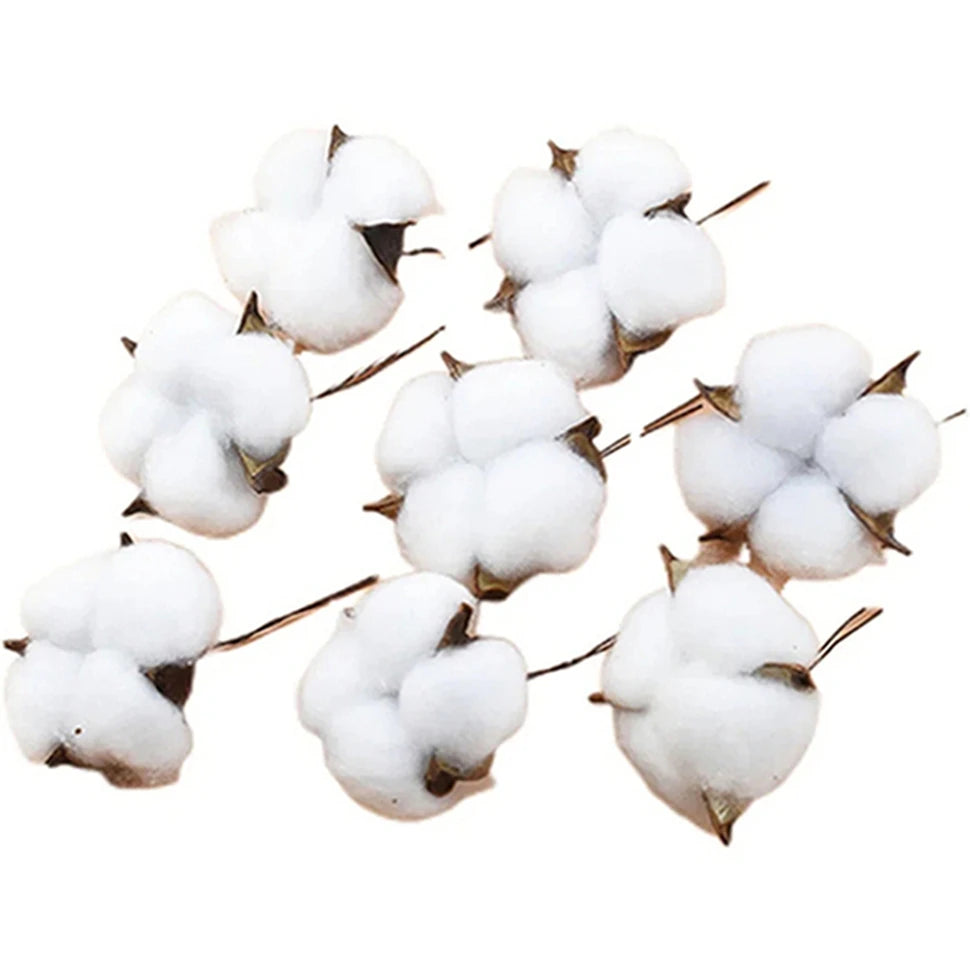 Artificial Cotton Ball Flowers 4/8Pcs – DIY Wedding Home Decor Artificial Flower Picks Babs