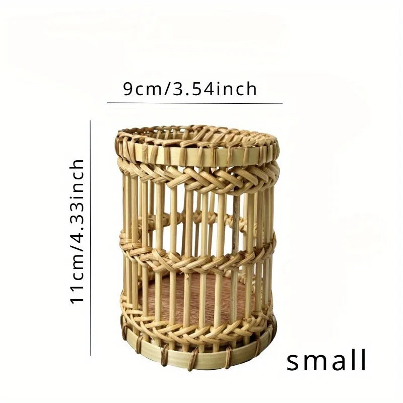 Hand-Woven Rattan Pen Holder & Stationery Organizer Rattan Pen Holder Babs
