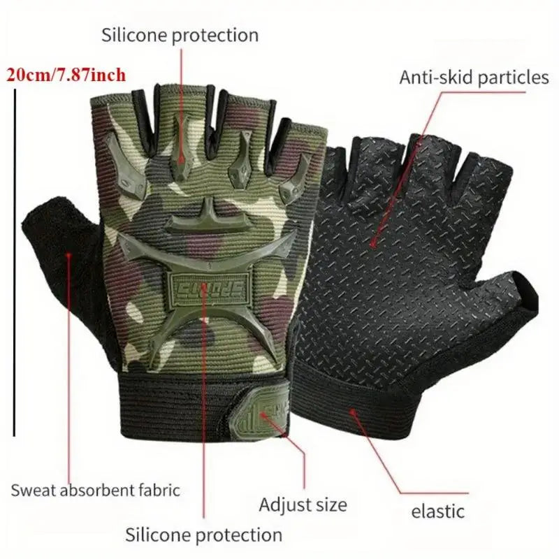 Tactical Half Finger Gloves – Anti-Slip Cycling & Climbing Tactical Sport Gloves Babs