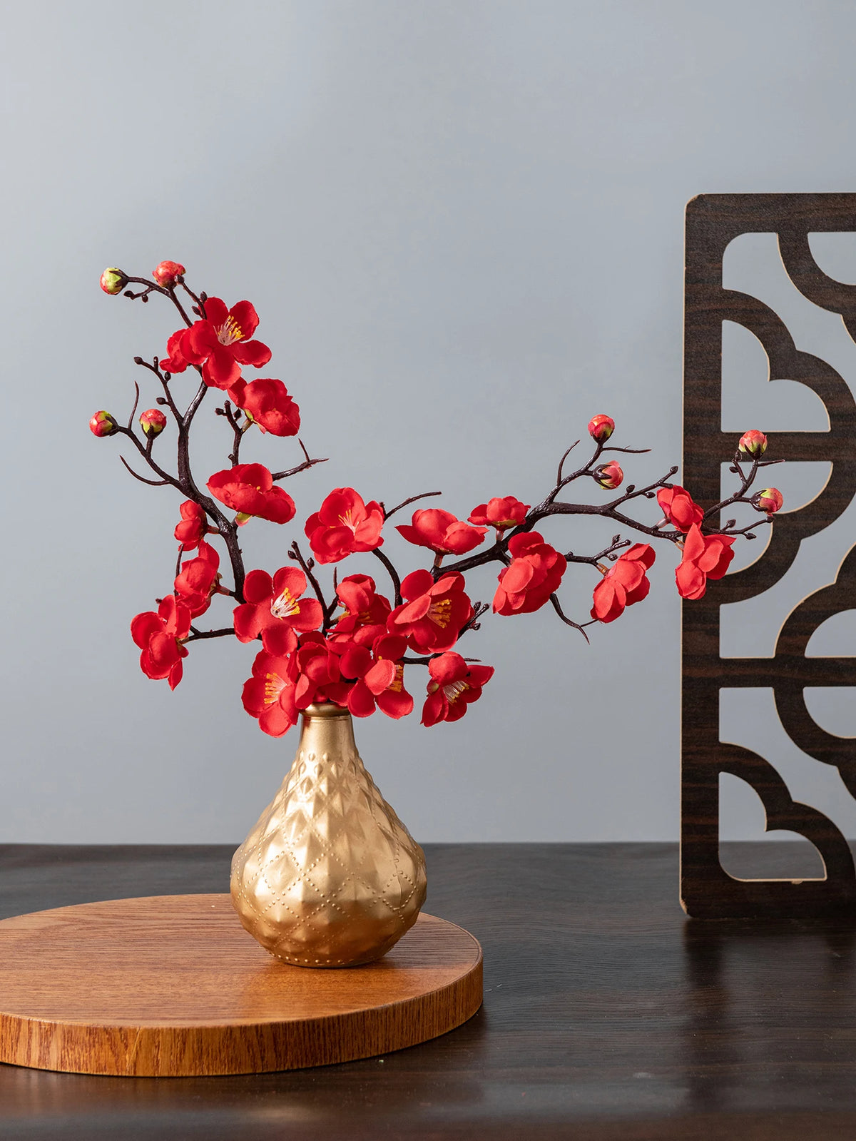 Silk Plum Blossom Peach Branch Artificial Flowers – Décor & Wedding Artificial Silk Flowers Babs 2 3pcs