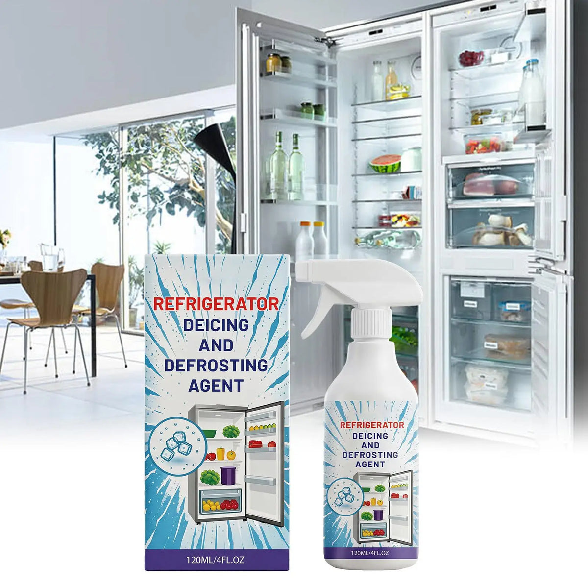 120ml Freezer Defroster Spray – Fast Ice & Frost Remover Defroster Spray Babs
