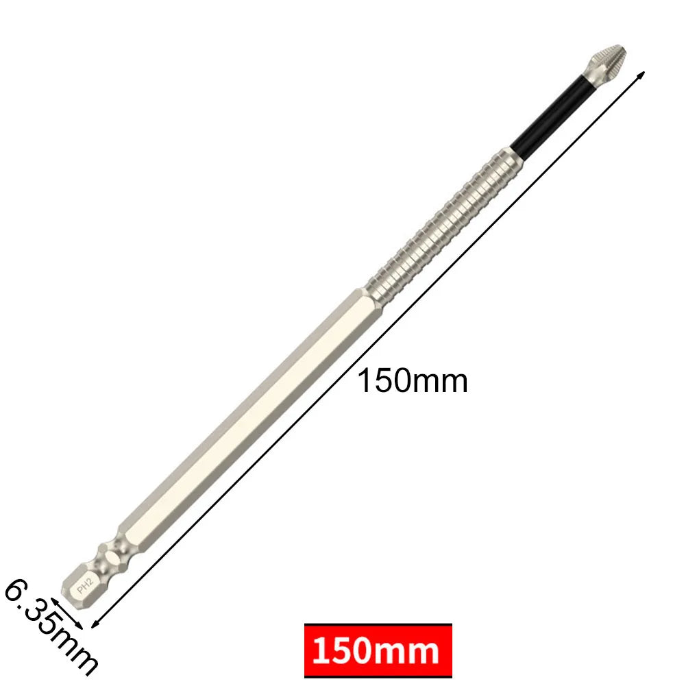 PH2 Magnetic Screwdriver Bit Alloy Steel Anti-Slip 25–150mm Screwdriver Bit Babs 150mm