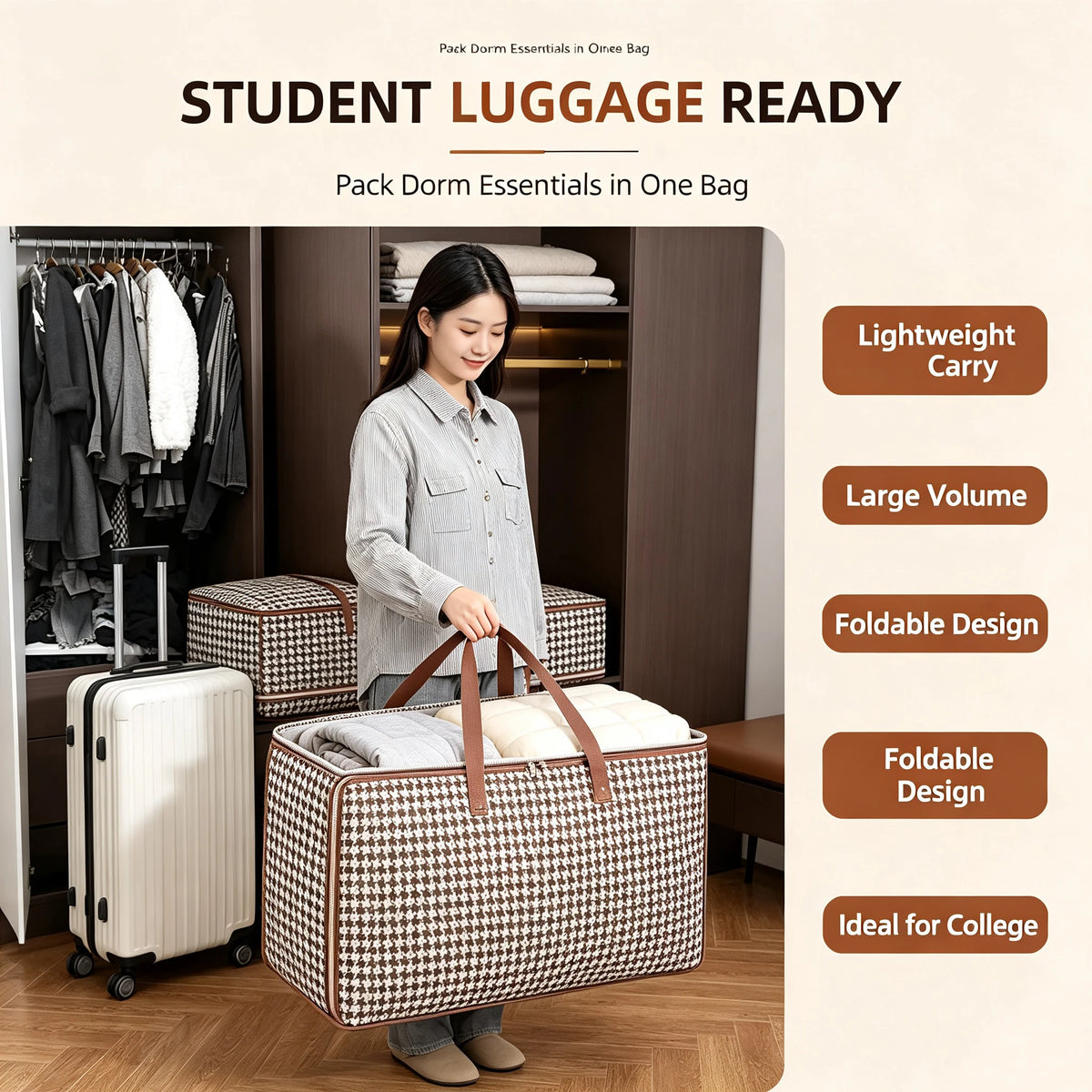 Large Foldable Quilt & Clothes Storage Bag with Handles Clothes Storage Bag Babs