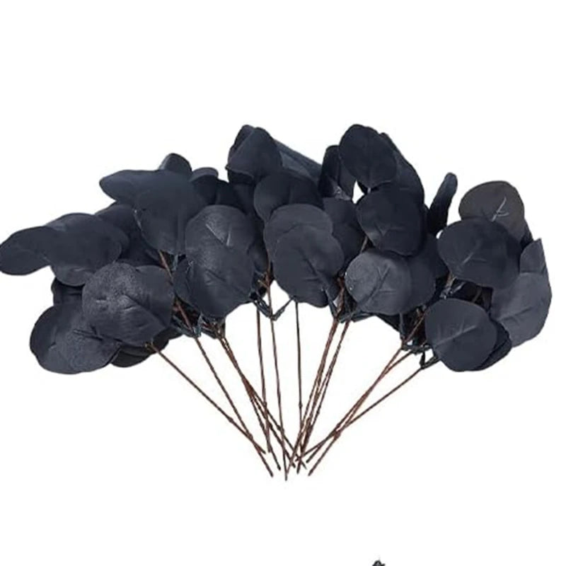 Artificial Eucalyptus Stems 10/20 Pcs – Faux Silk Greenery Décor Artificial Greenery Stems Babs black 20 pcs