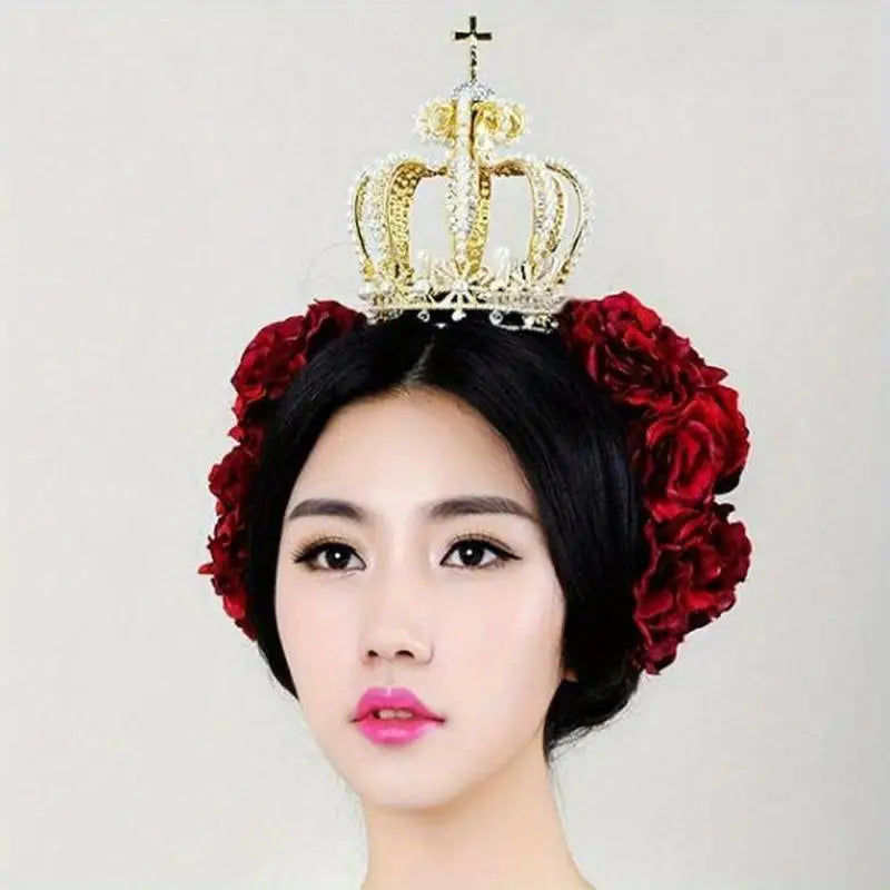 Crystal Pearl Baroque Bridal Tiara | Wedding Crown Accessory Bridal Tiara Crown Babs