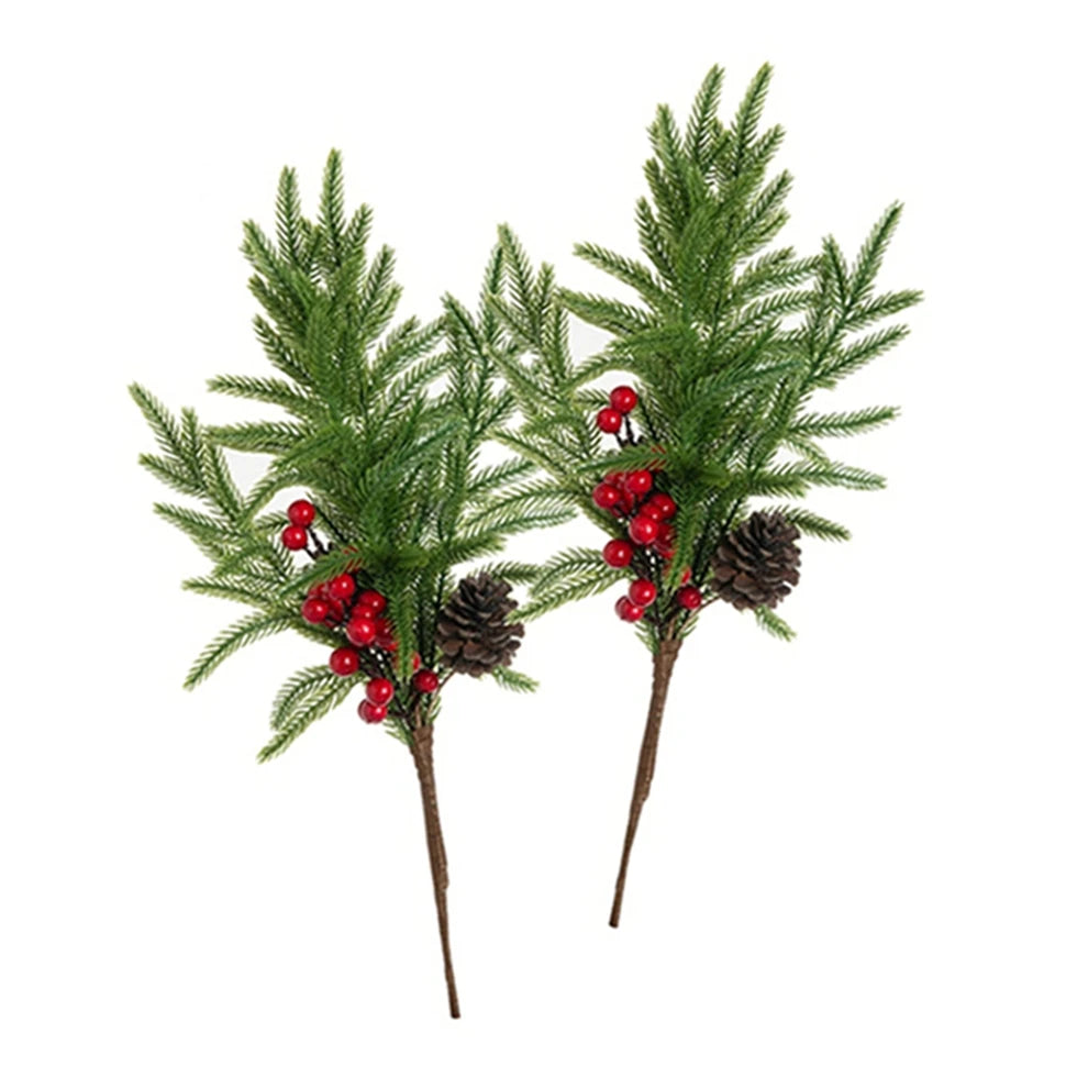 Artificial Pine Needle Stem – Christmas Wreath & Table Decor Artificial Plant Stem Babs
