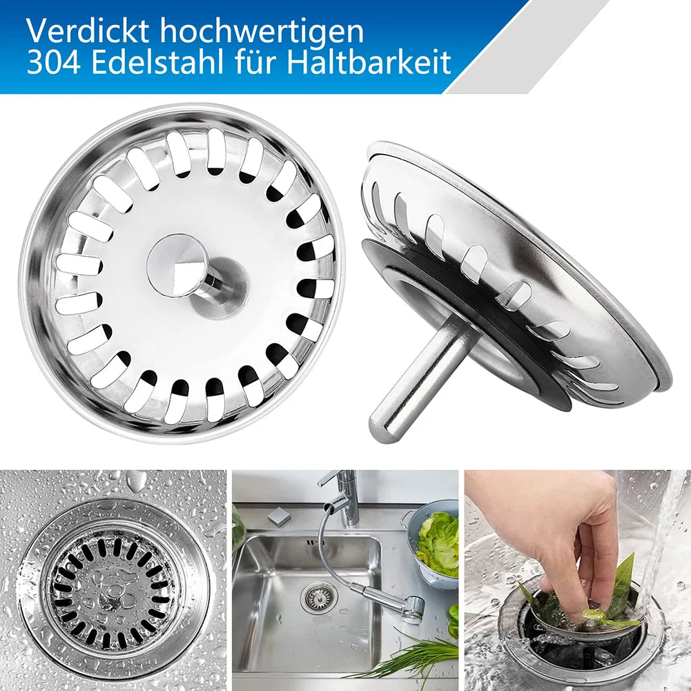 Stainless Steel Sink Strainer 80/82/84mm – Drain Basket Filter Sink Drain Strainer Babs