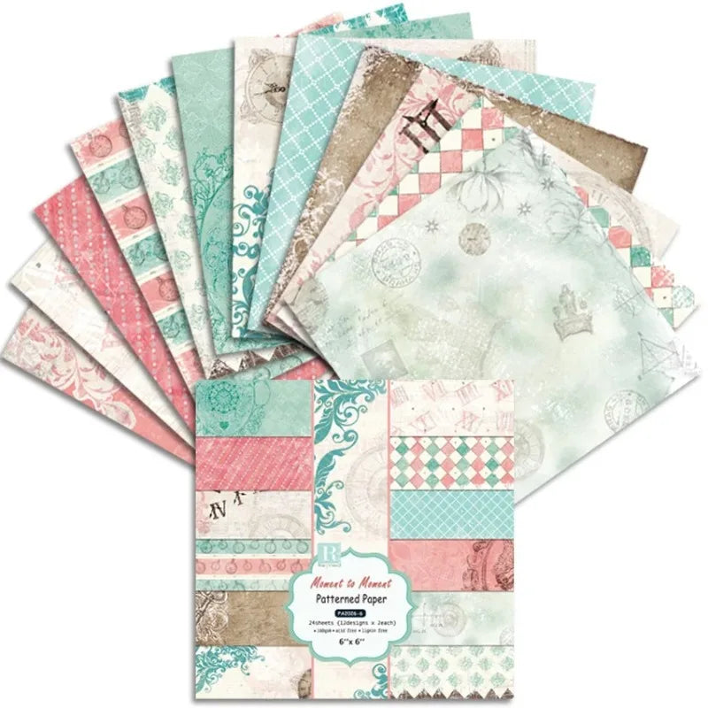 24-Sheet Craft Paper Pad for Scrapbooking, Origami & Cards Craft Paper Pad Babs 1set