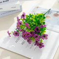 Artificial Silk Eucalyptus & Violet Flowers – Wedding Home Decor Artificial Silk Flowers Babs 8 5pcs