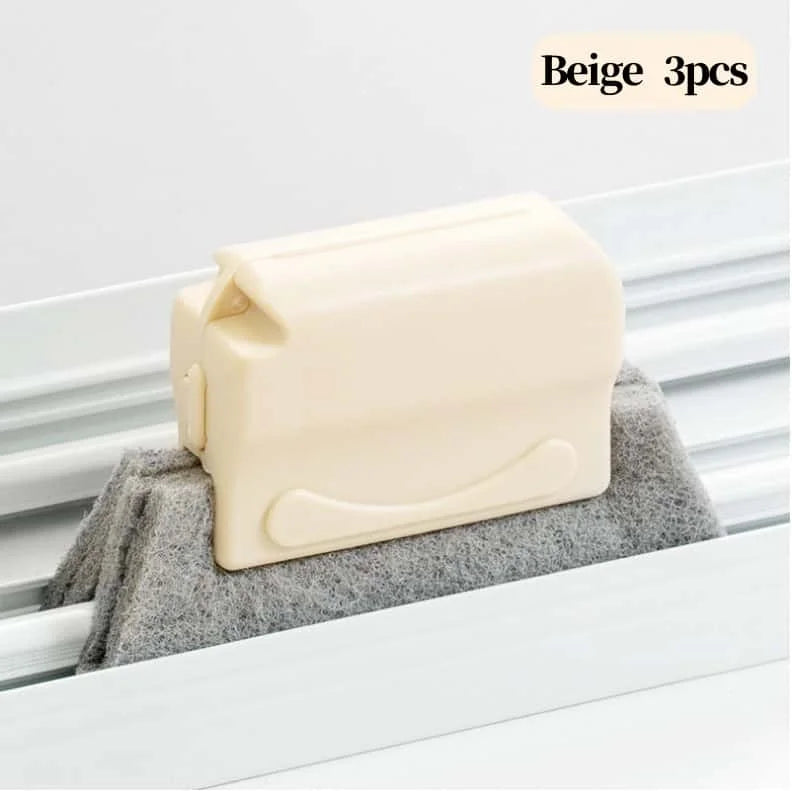 Window Track Groove Cleaning Brush – Replaceable Scrub Head Groove Cleaning Brush Babs Beige 3pcs