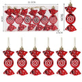 6-Piece Red Christmas Candy Cane Tree Hanging Ornaments Christmas Ornament Set Babs 6Pcs