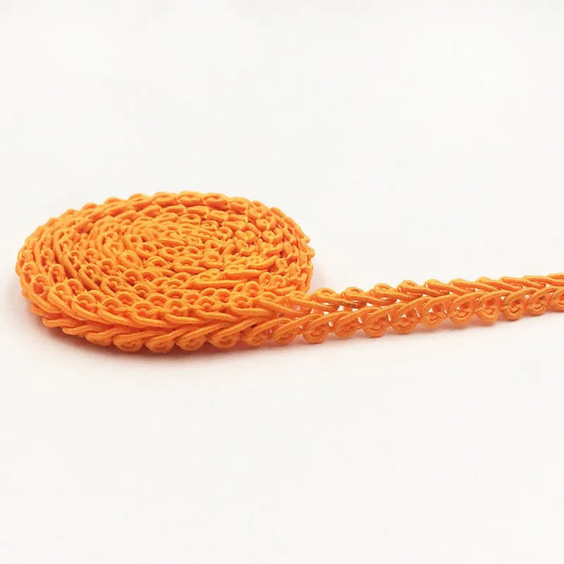 5M x 8mm Gold Silver Braided Lace Ribbon – DIY Sewing Trim Sewing Lace Trim Babs orange