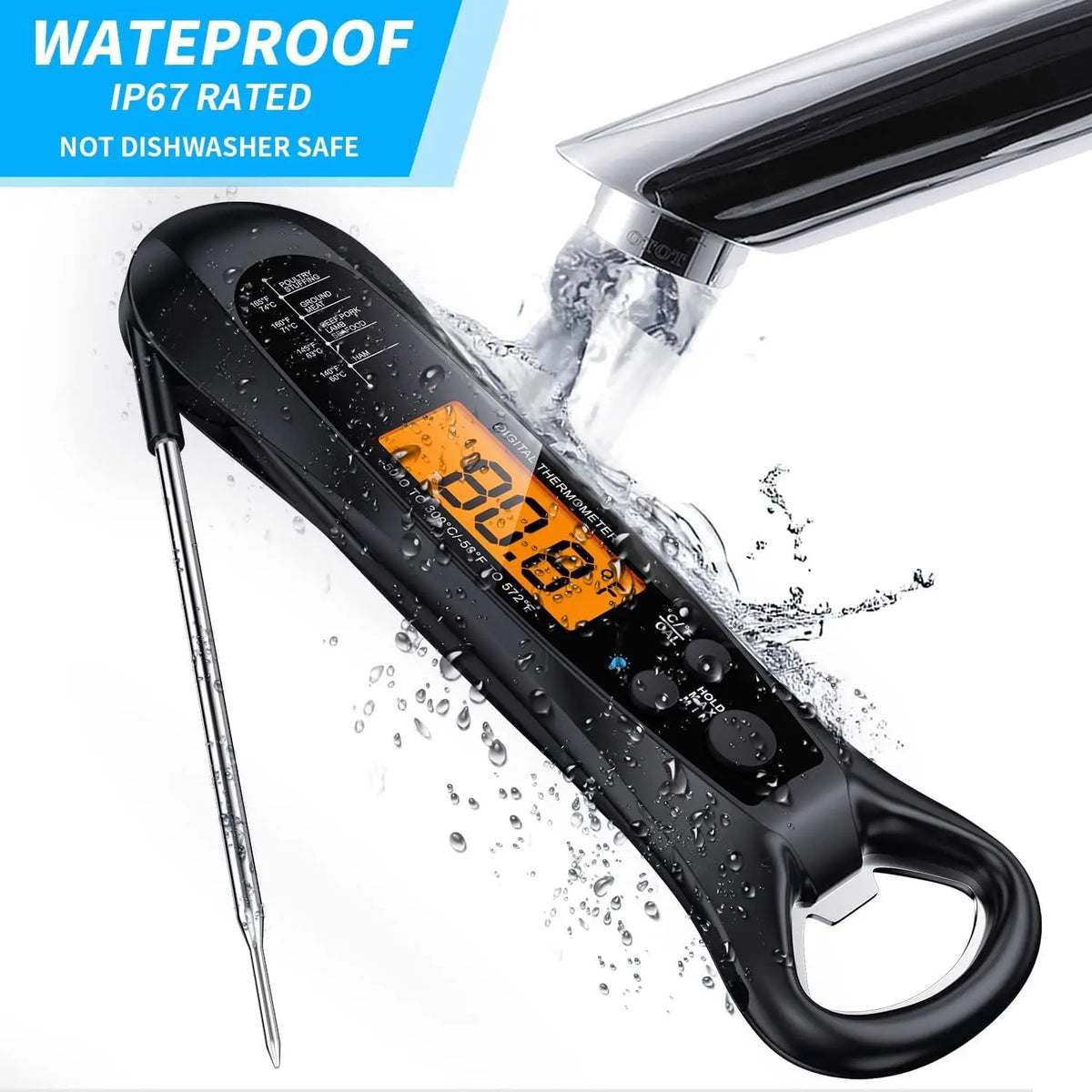Instant Read Meat Thermometer – Digital, Backlit & Magnetic Kitchen Thermometer Babs