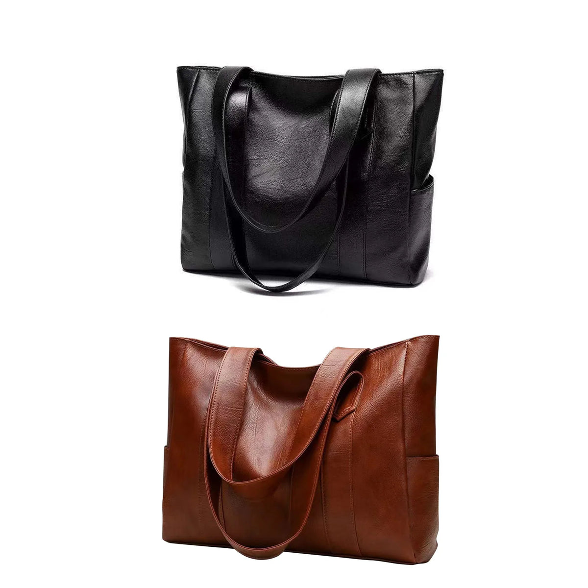 Women's Large Capacity PU Leather Tote Shoulder Handbag Tote Shoulder Handbag Babs