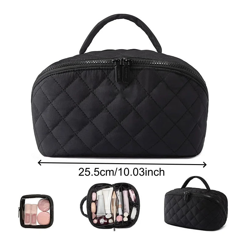 Lay-Flat Makeup Bag – Water-Resistant Travel Cosmetic Organizer Travel Makeup Bag Babs