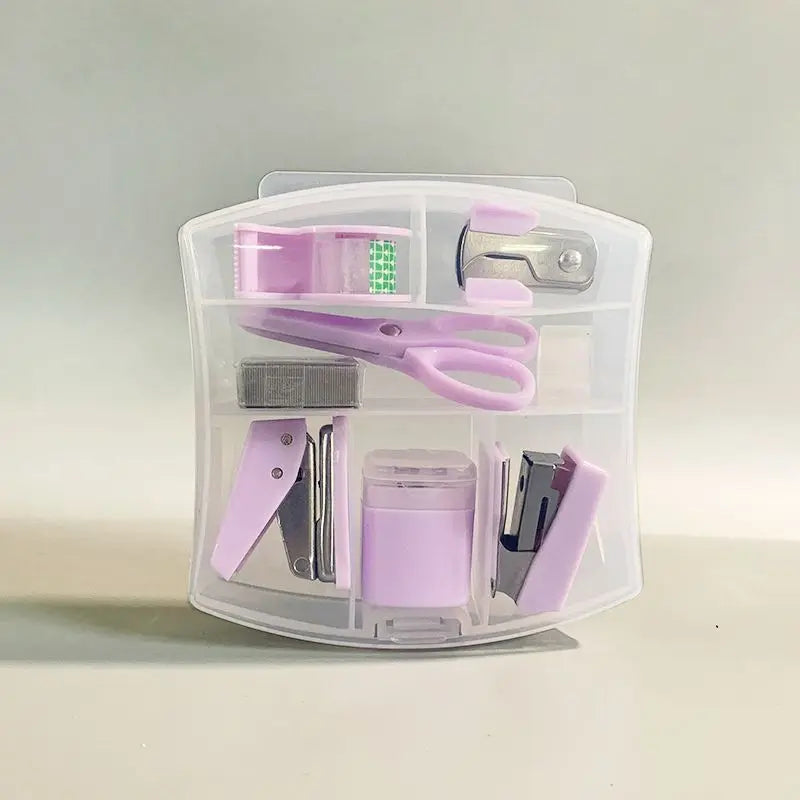 8-Piece Mini Stationery Gift Set – Stapler, Puncher & More Stationery Gift Set Babs PURPLE