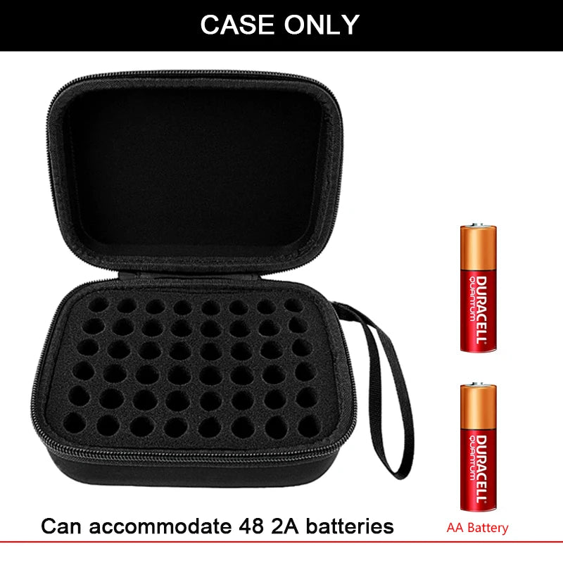 48 AA Battery Organizer Hard Case – Waterproof EVA Storage Battery Organizer Case Babs