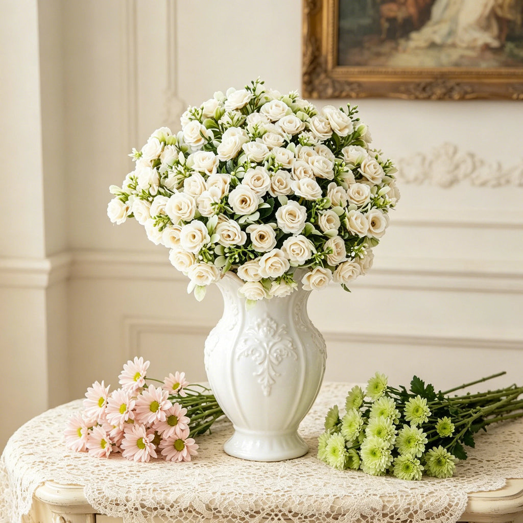 UV-Resistant Artificial Silk Rose Bouquet – Wedding & Home Décor Artificial Flower Bouquet Babs