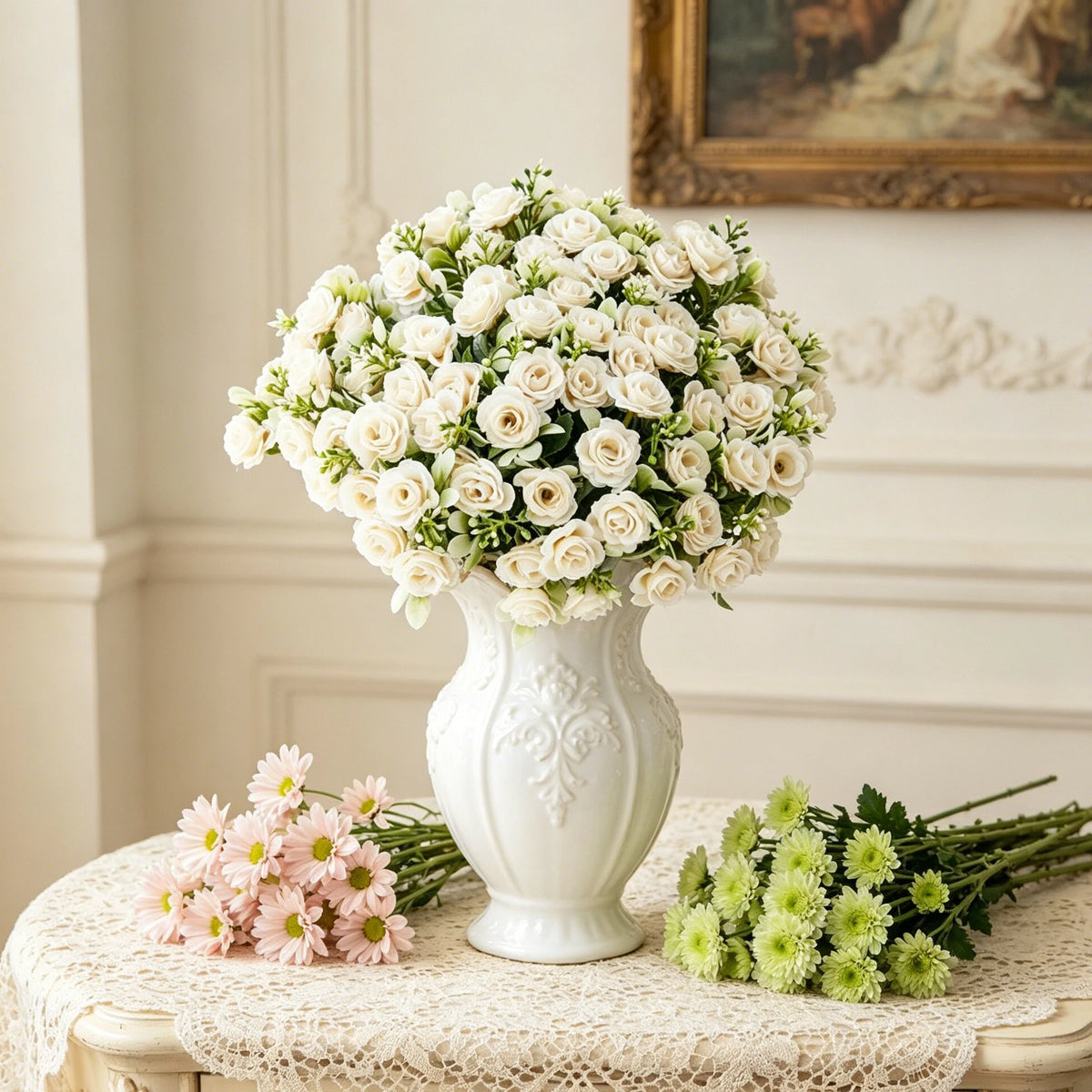 UV-Resistant Artificial Silk Rose Bouquet – Wedding & Home Décor Artificial Flower Bouquet Babs