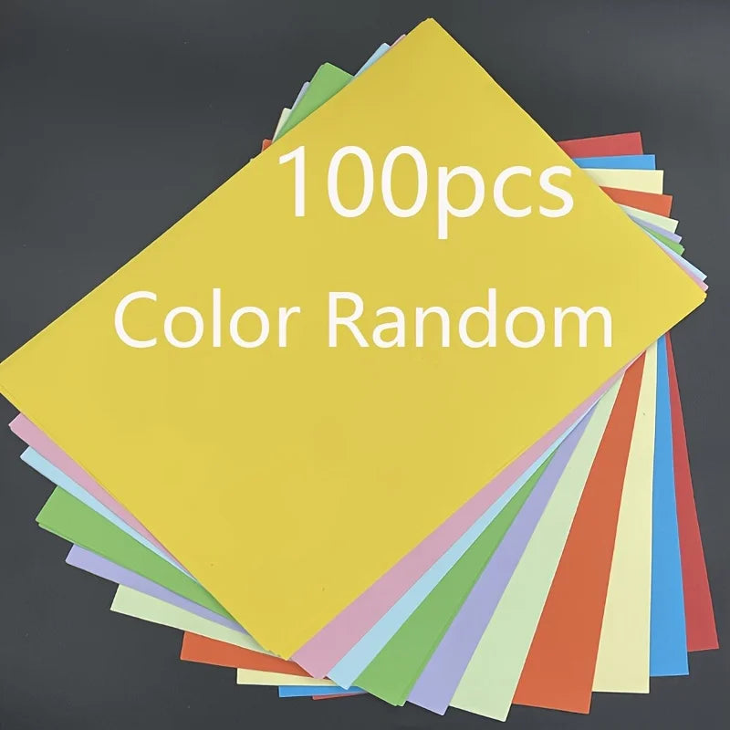A4 Color Paper 50/100 Pcs – 10 Colors, Printing & Origami Color Copy Paper Babs Random color 100PCS