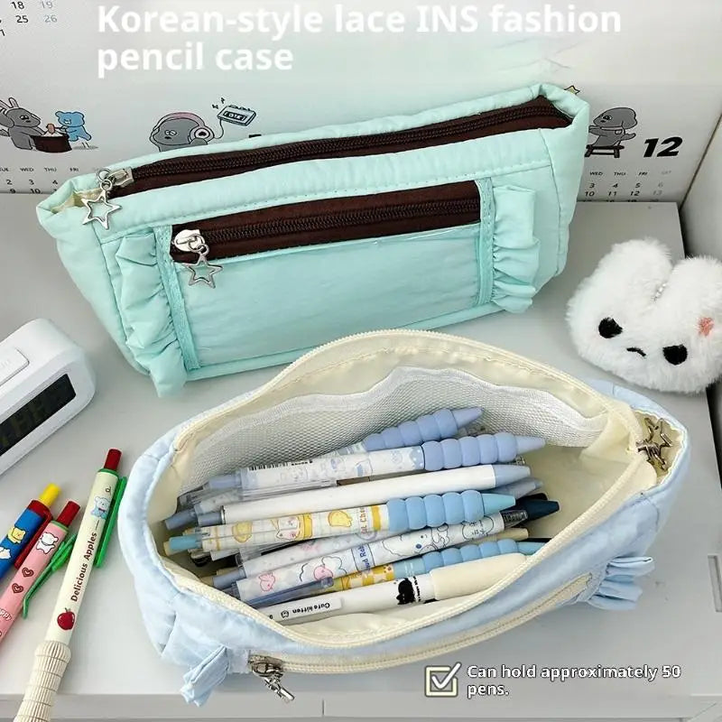 Large Capacity Pencil Case – Cute Canvas Pouch for School & Office Pencil Case Pouch Babs