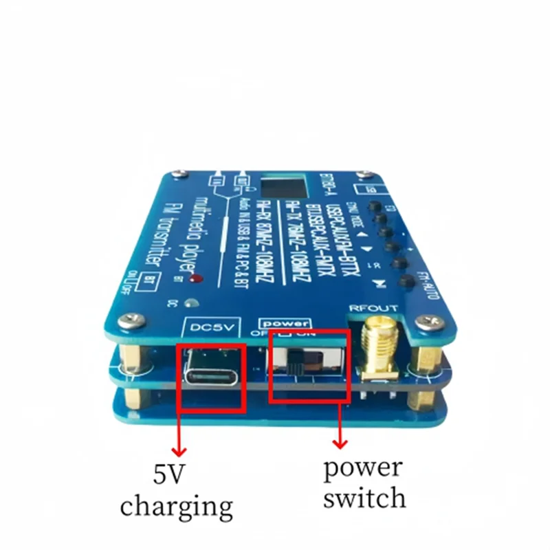BT180-A 6-in-1 FM Transmitter Bluetooth Audio Decoder & Radio FM Audio Transmitter Babs Blue NONE