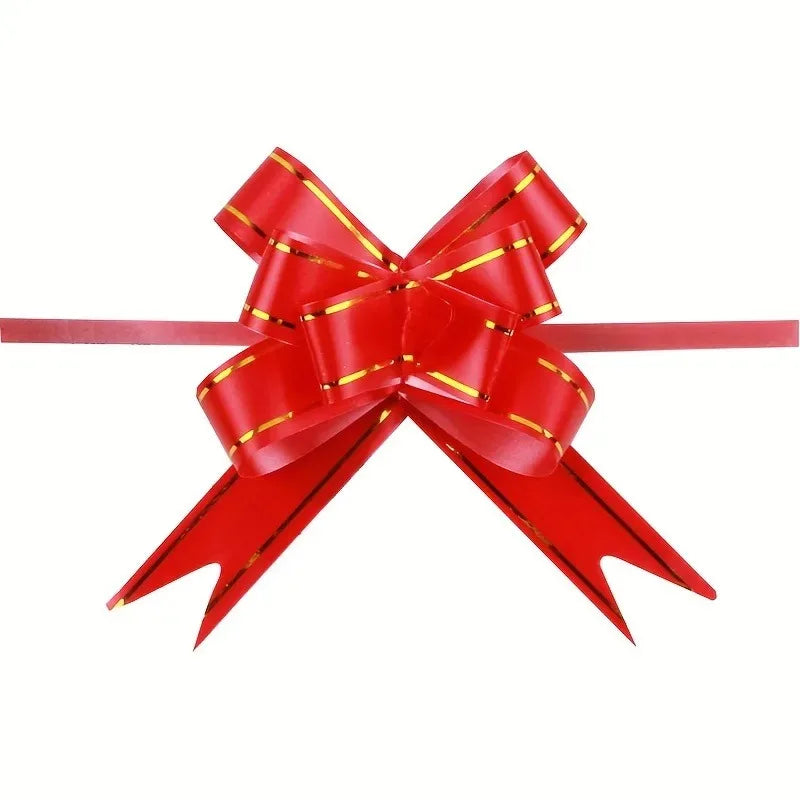 100pcs Gold Edge Pull Bows – Party, Wedding & Holiday Décor Party Ribbon Bows Babs