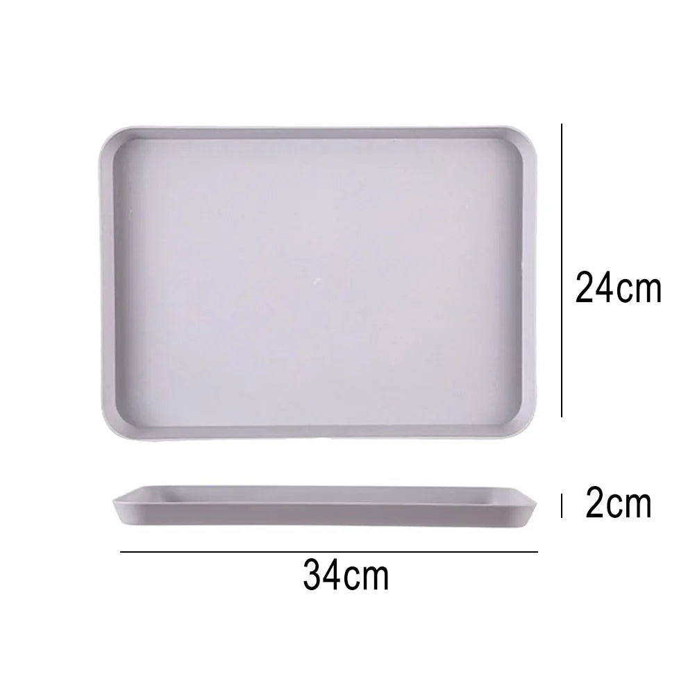 LEENKEA Rectangular Plastic Serving Tray – Anti-Slip, 2 Sizes Serving Tray Babs gray-purple large