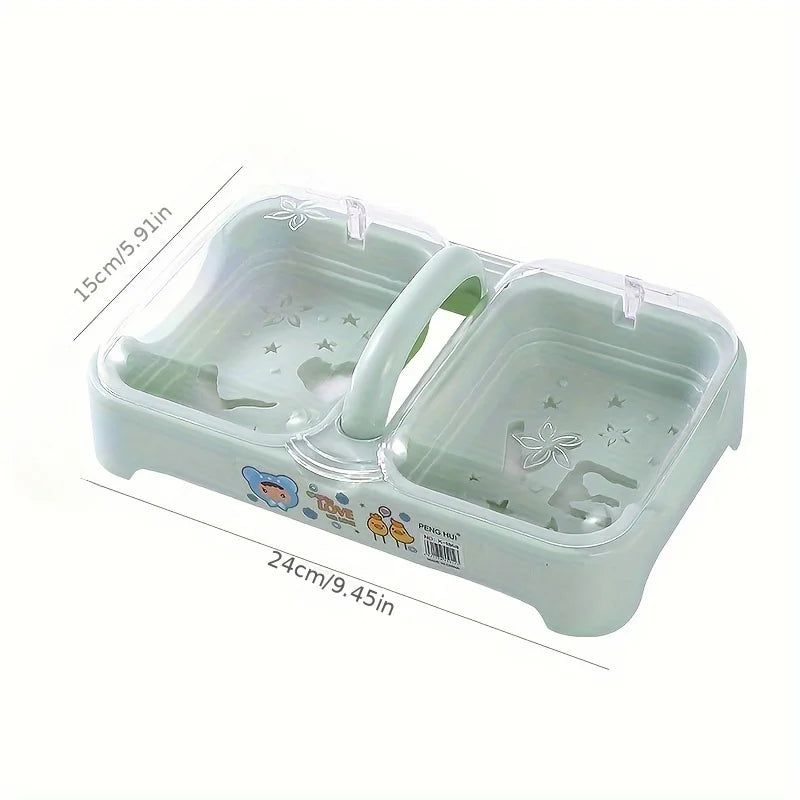 Portable Soap Dish with Lid & Drain Tray | Bathroom Soap Holder Soap Dish Babs Blue