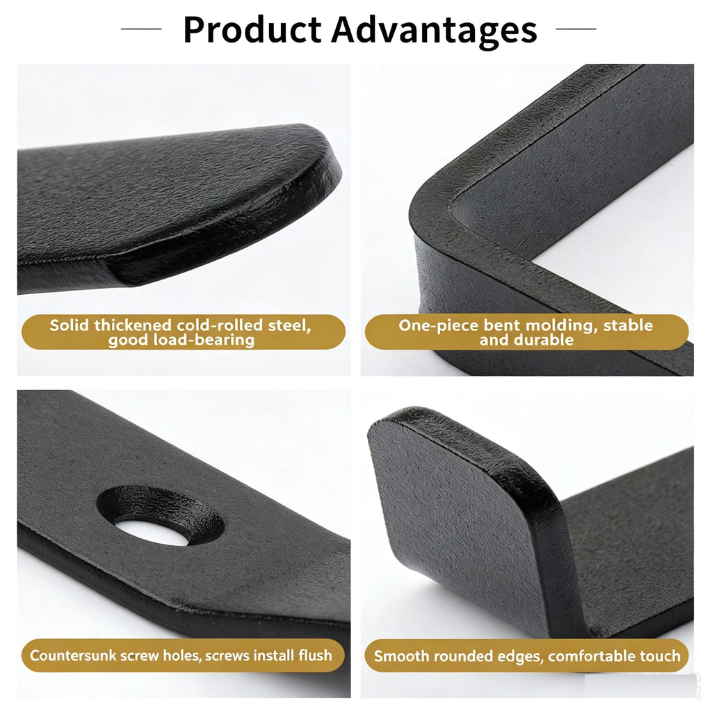 Black Metal Wall Mounted Hook – Coat & Towel Hanger with Screws Wall Mounted Hook Babs