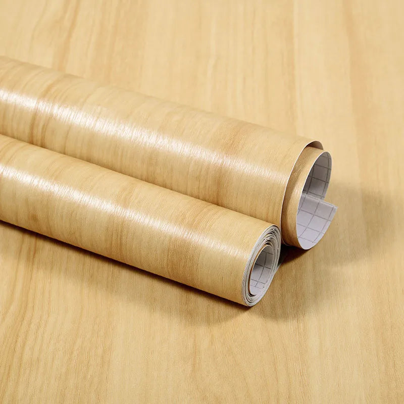 Waterproof Wood Grain Self-Adhesive Vinyl Contact Paper Roll Vinyl Contact Paper Babs Yellow maple wood 40cm x 100cm
