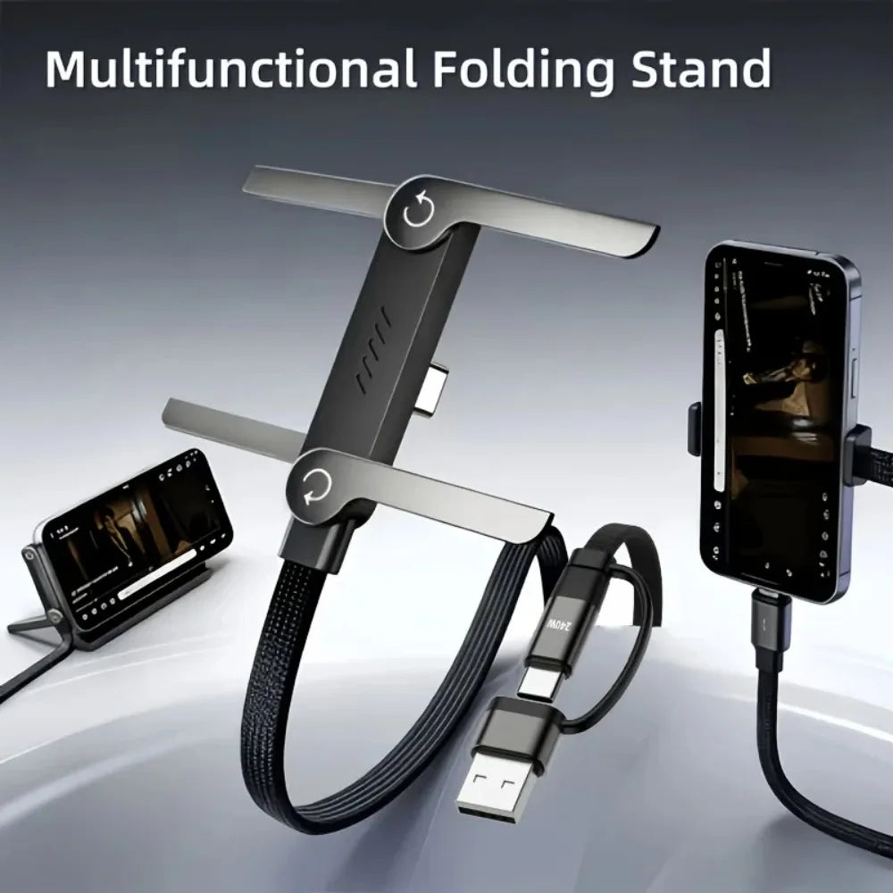 KEBIDUMEI 240W USB-C Fast Charging Cable & Foldable Phone Stand USB-C Charging Cable Babs