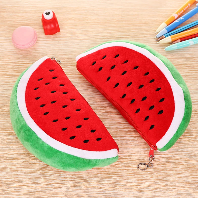 Watermelon Kawaii Plush Pencil Case – Large Capacity Bag Kawaii Pencil Case Babs