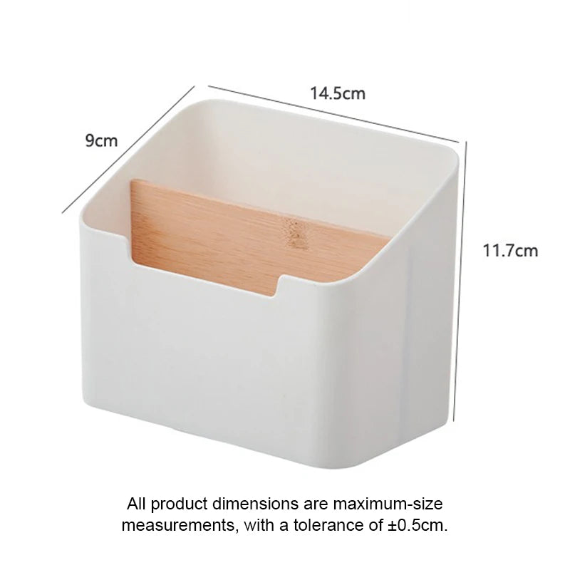 Remote Control Organizer Box – Multipurpose Desktop Storage Desktop Storage Organizer Babs White