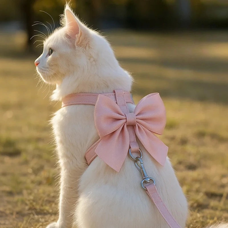 Bowknot Cat Harness & Leash Set – Adjustable for Small Pets Cat Harness & Leash Babs