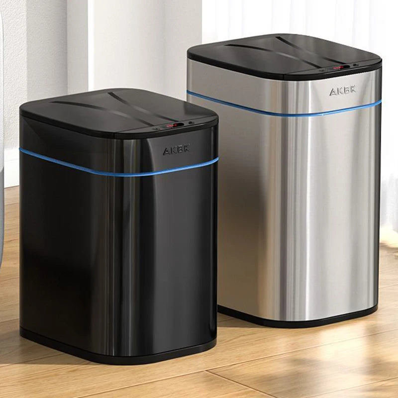 Smart Sensor Trash Can – Large Stainless Steel Waste Bin w/ Lid Sensor Trash Can Babs