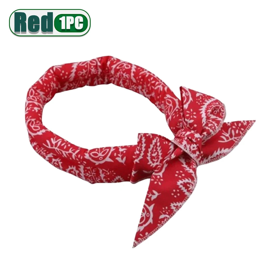Pet Cooling Bandana for Dogs & Cats – Summer Ice Scarf 2-Pack Pet Cooling Bandana Babs Red-1PC