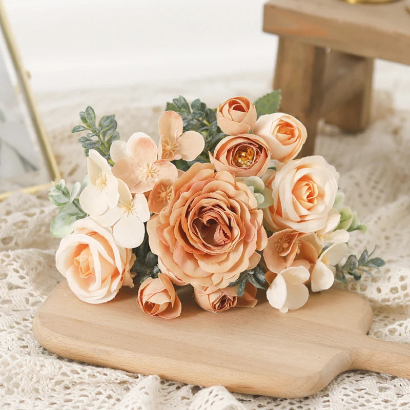 Silk Rose Garland – Artificial Flower for Wedding & Home Decor Artificial Flower Garland Babs Autumn Yellow 3PC