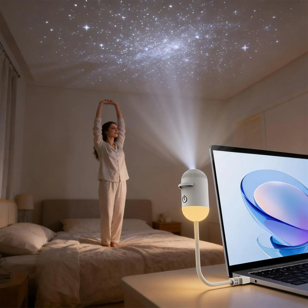 2-in-1 Galaxy Star Projector Night Light – LED Starry Sky Lamp Star Projector Lamp Babs