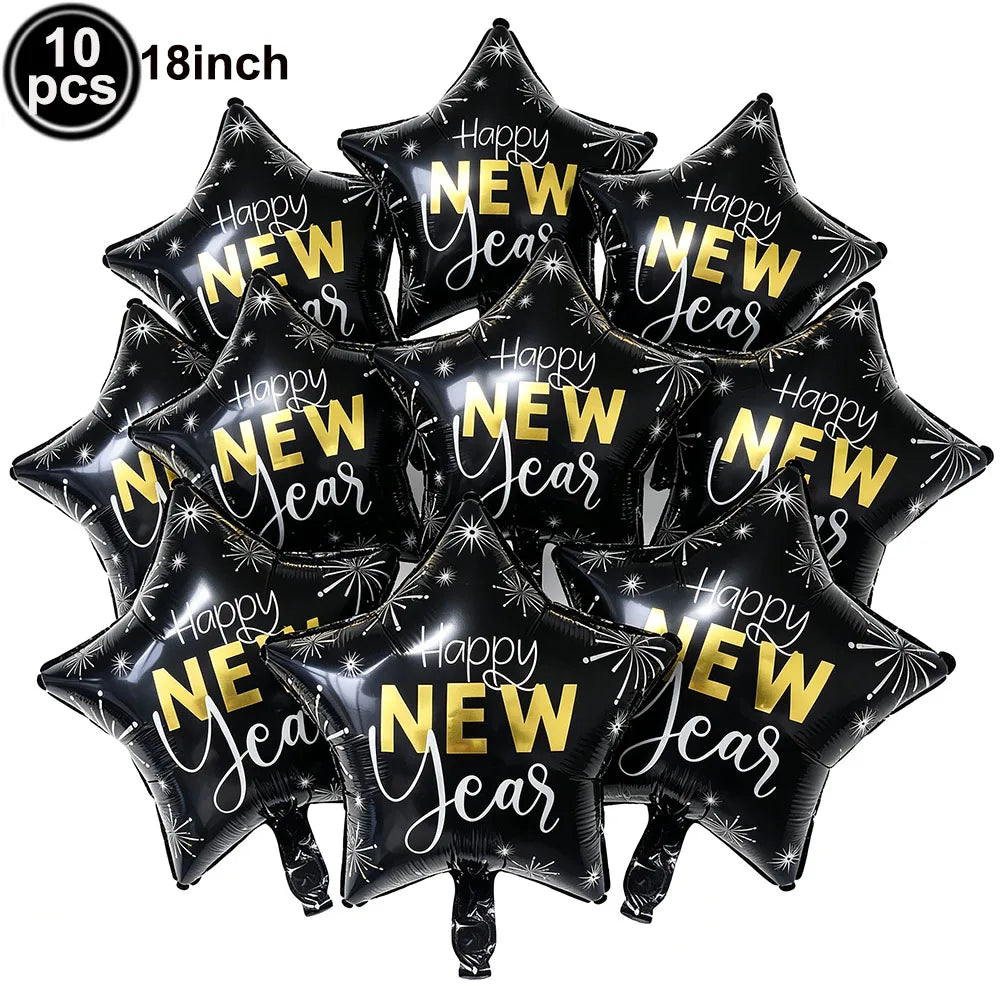 2027 New Year Foil Balloon Set – Gold, Silver & Champagne