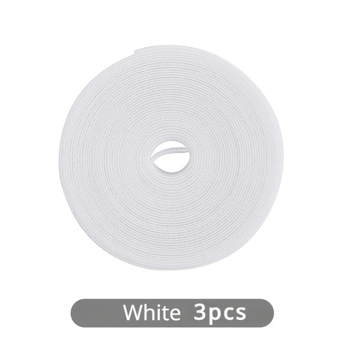 5M Reusable Nylon Cable Organizer – Magic Tape Wire Ties Cable Organizer Babs White 3PCS