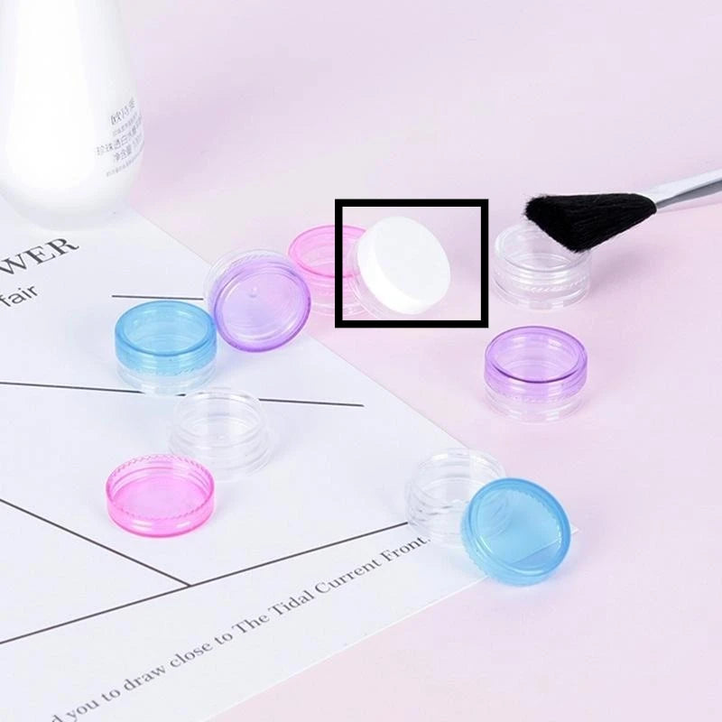 50pcs 3g Frosted Cosmetic Jars – Eye Shadow & Powder Bottles Cosmetic Packaging Jars Babs white-50pcs